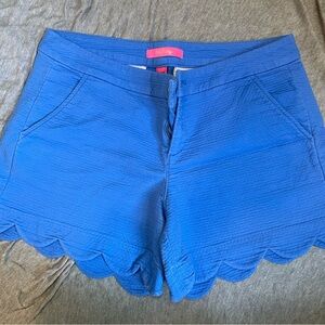 Blue Scalloped Women's Shorts
